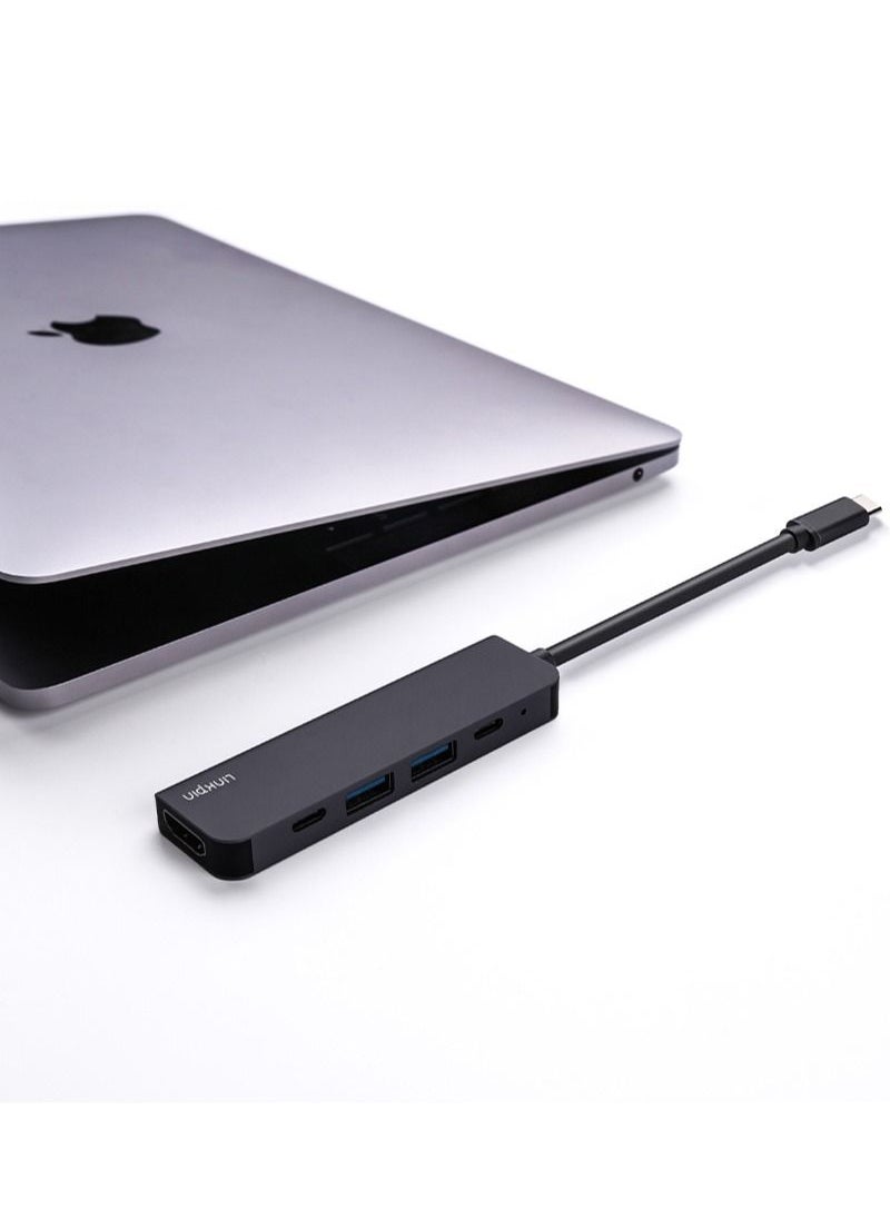 5 in 1 USB C Hub 4K@60Hz Type C to HDMI USB2.0 Port PD60W Power Delivery SD/TF Card Slot Reader for MacBook Pro/Air/XPS/iPad