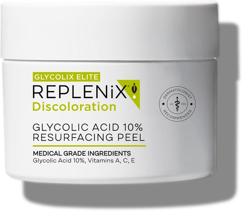Replenix Glycolic Acid 10% Resurfacing Skin Peel - Medical-Grade Facial Peeling Pads for Discoloration & Acne (60 ct.) - Image 1