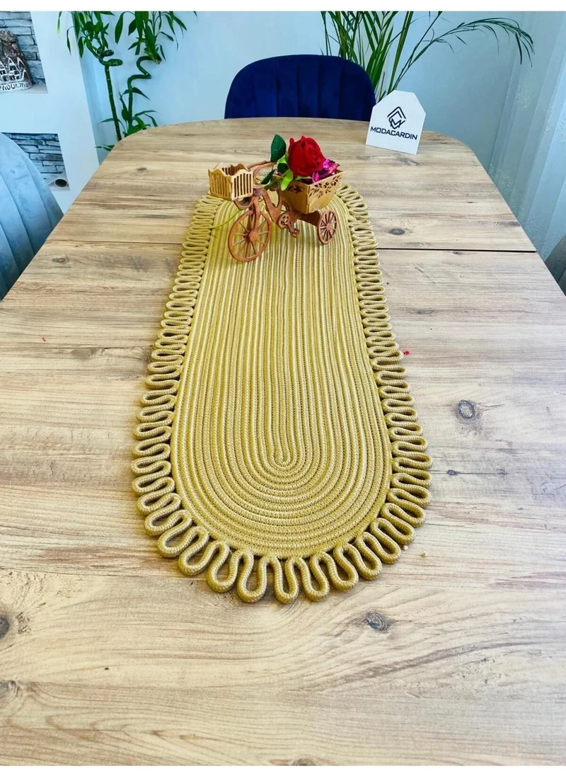 BDZ Deri BDZ Leather Jute Bohemian Style Decorative Runner 30x80 cm