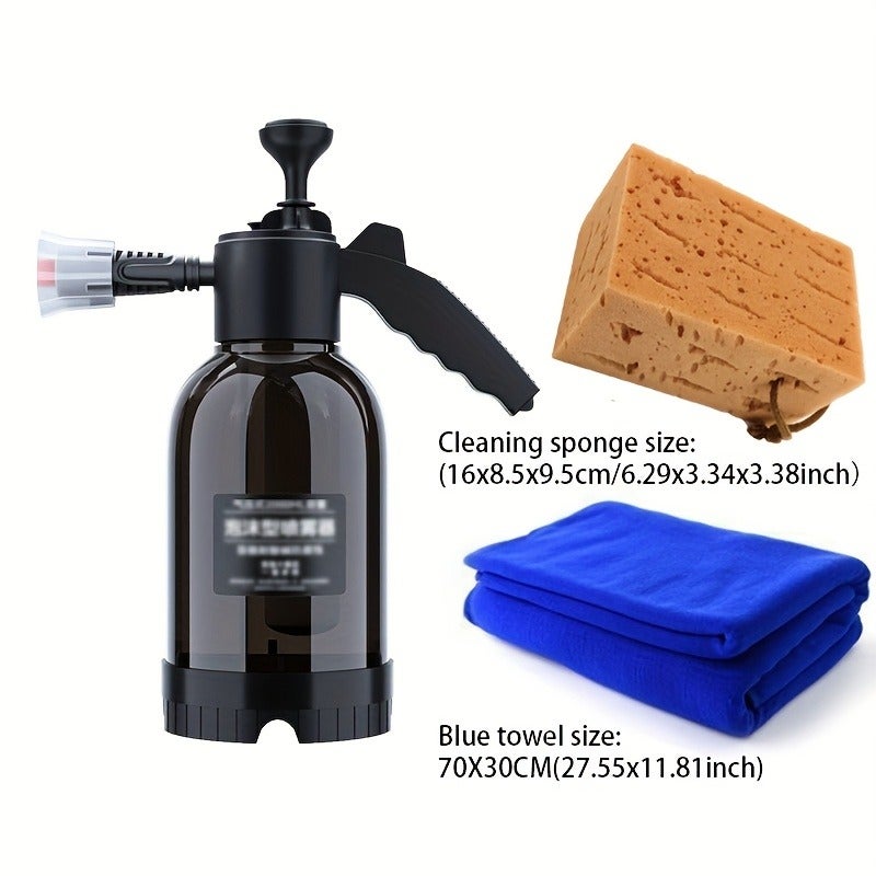 67.63 oz Manual Pump Foam Sprayer with 3 Nozzles, Pneumatic Foam Cannon for Car Washing and Window Cleaning