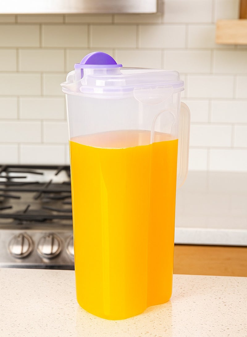Clear Plastic Jug with Clip Lid - 2L - Multicolor - Image 2