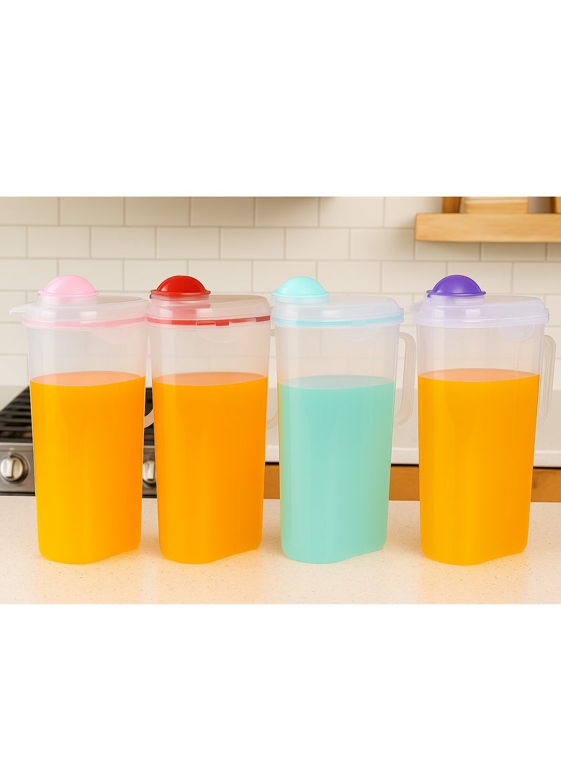 Clear Plastic Jug with Clip Lid - 2L - Multicolor - Image 1