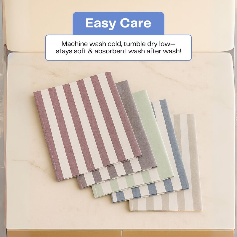Värde Premium Hand Towels | 180 GSM Cotton Hand Towels | Hand Towel Set of 5 | Hand Towel for Gym | Soft Towels | Size 16W x 25L (Multicolor, Pack of 5) - Image 5