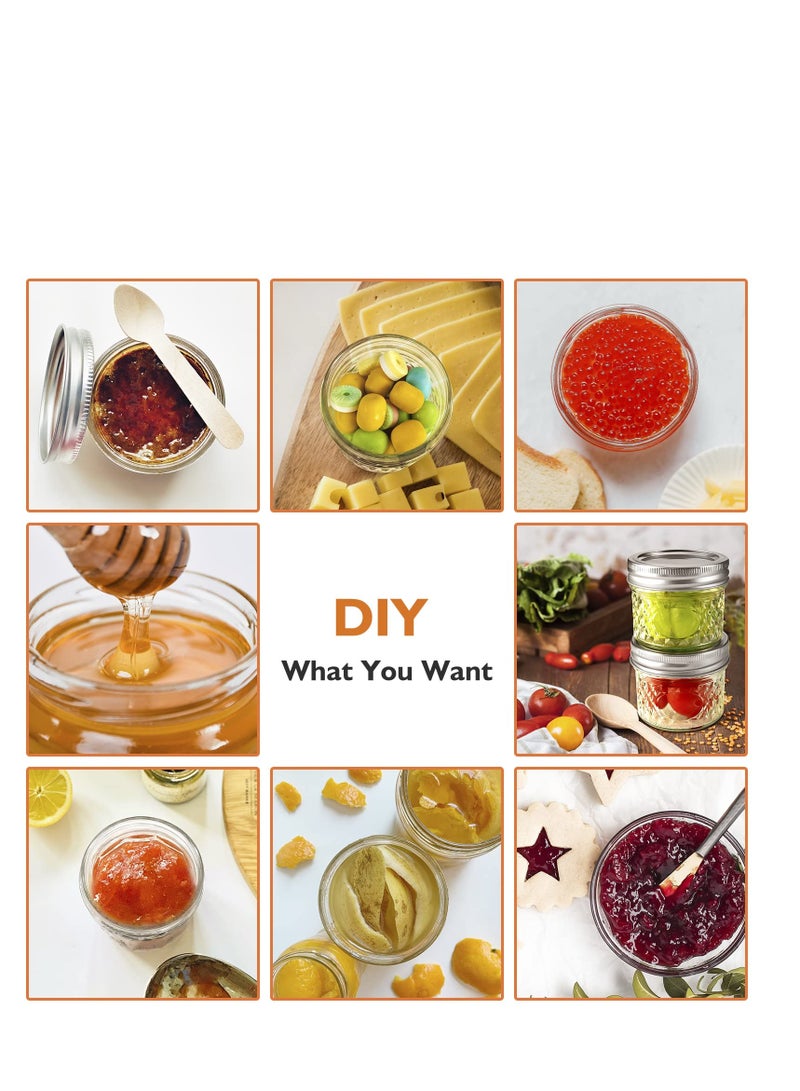 SYOSI Mini Canning Jars 100ml With Lids, Small Glass Jars Ideal for Food Storage, Jam, Spice,Candle,Honey,Wedding Favors(12 PACK) - Image 3