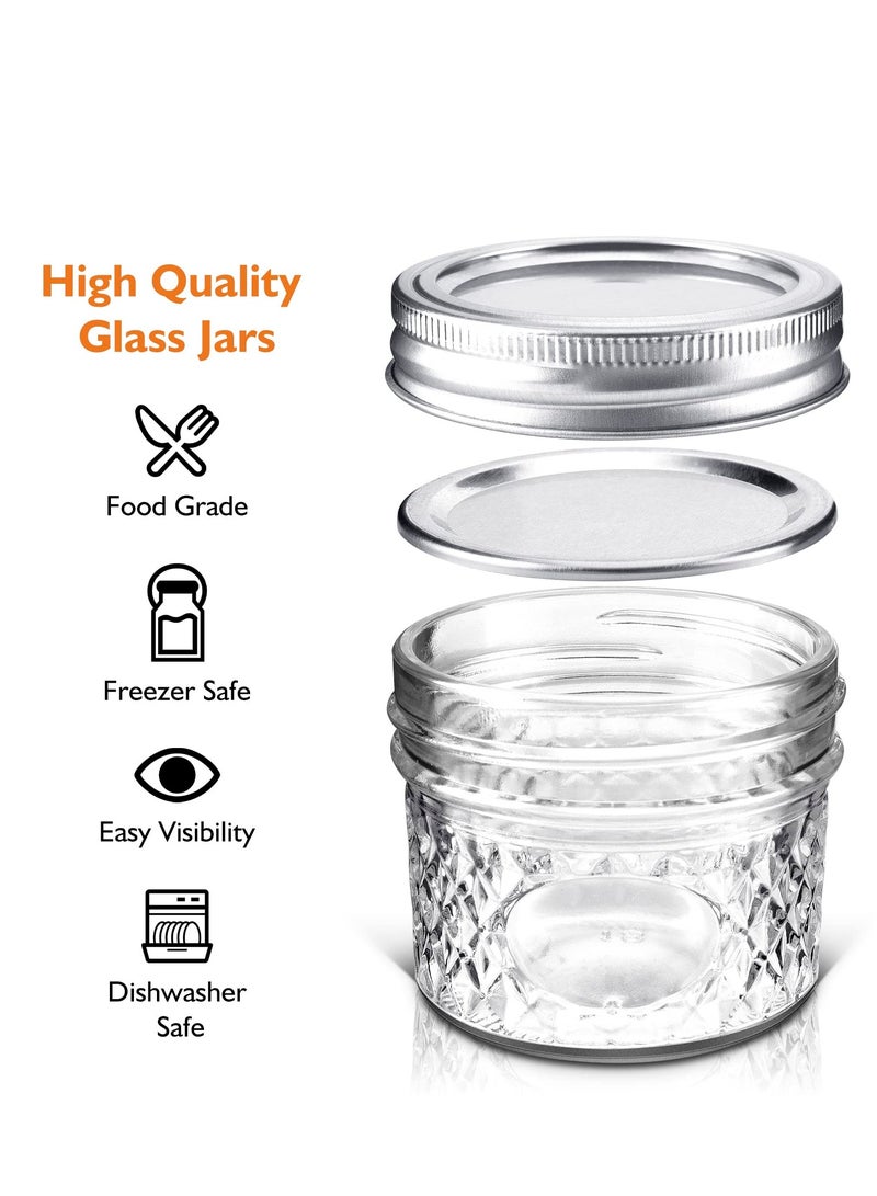 SYOSI Mini Canning Jars 100ml With Lids, Small Glass Jars Ideal for Food Storage, Jam, Spice,Candle,Honey,Wedding Favors(12 PACK) - Image 5