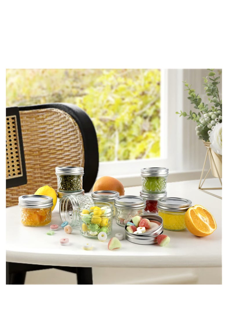 SYOSI Mini Canning Jars 100ml With Lids, Small Glass Jars Ideal for Food Storage, Jam, Spice,Candle,Honey,Wedding Favors(12 PACK) - Image 2