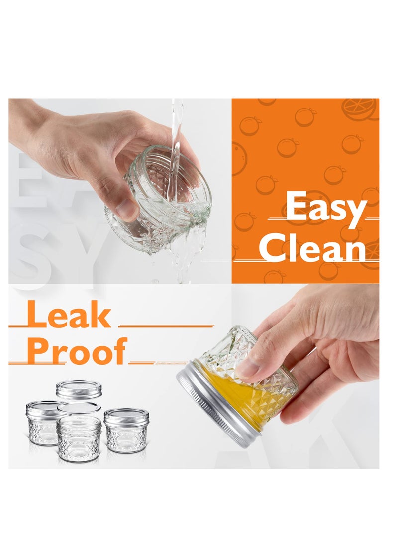 SYOSI Mini Canning Jars 100ml With Lids, Small Glass Jars Ideal for Food Storage, Jam, Spice,Candle,Honey,Wedding Favors(12 PACK) - Image 4