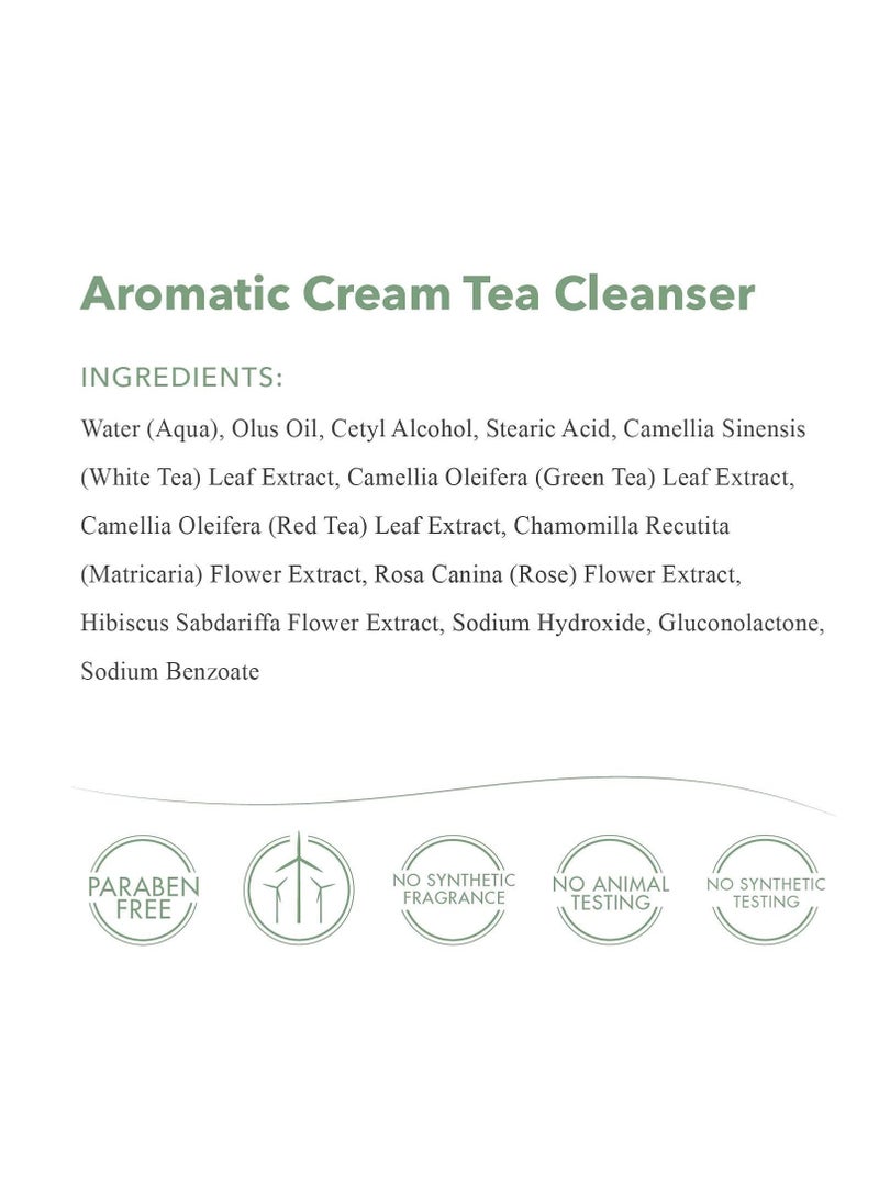 EmerginC emerginC Aromatic Cream Tea Cleanser - Soothing Gentle Face Wash with Green Tea, Chamomile + Rose for Minor Redness, Removing Dirt, Makeup + Excess Oil (8.1 oz, 240 ml)  - Image 2