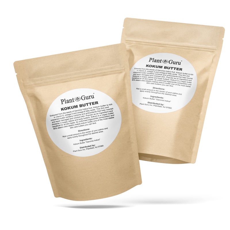 Plant Guru Raw Kokum Butter 1 lb. Bar 100% Pure Natural - Great for Skin, Body and Hair Moisturizer, DIY Creams, Balms, Lotions and Soap Making. - Image 2