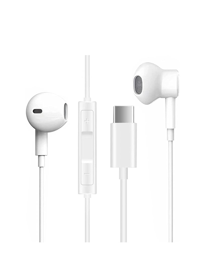 سماعات أذن سلكية USB Type C مع ميكروفون لإلغاء الضوضاء بتصميم مغناطيسي للأذن مع ميكروفون لجوجل آيفون 17/16/15، جوجل بيكسل 10/9/8/7/6، جالاكسي S26/S25/S24/S23/S22/S21/S20، ون بلس 15/14/13/12/11/10/9، هواوي بورا 80/P70/P60/P50/P40 - Image 1