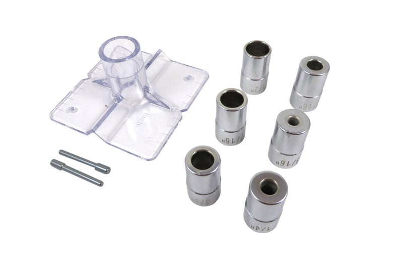 Taytools Drill Guide Dowel Kit Jig with 6 Bushings 3/16   1/4   5/16   3/8   7/16"" and 1/2 - Image 1