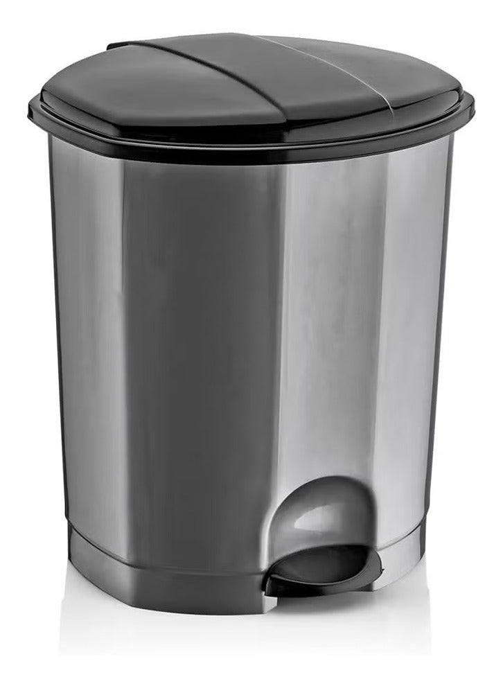 erorex Stainless Steel Pedal Trash Bin with Push Lid for Easy Hands-Free Disposal in Modern Home and Office Environments 11 Liter - Image 1