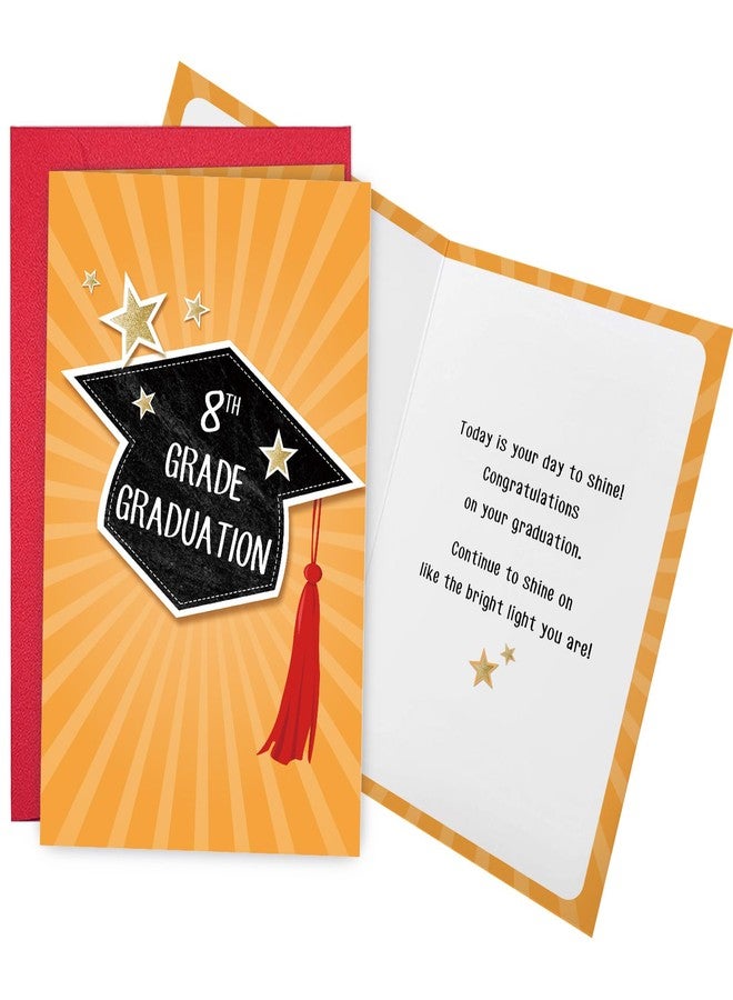 Ogeby Funny 8th Grade Graduation Card for Boy Girl, Congratulations Card for High School Student, Middle School Graduation Gift, Today is Your Day to Shine - Image 1