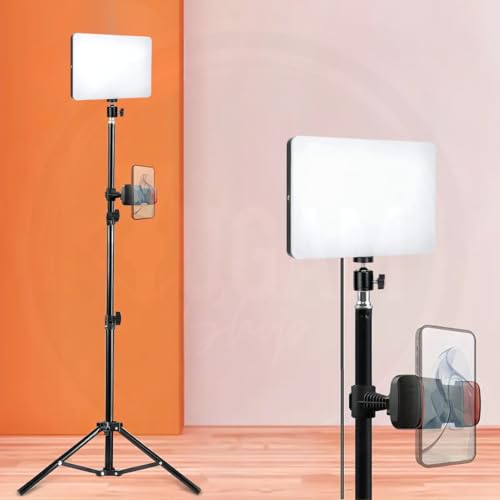 YUGAM 11" USB LED Camera Soft Panel Light | Photography Lighting Kit for Recording | YouTube, Makeup, Live Streaming, Video Recording with Tripod Stand & Phone Holder (USB Camera Panel Light) - Image 1