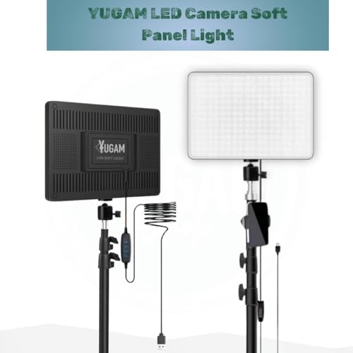 YUGAM 11" USB LED Camera Soft Panel Light | Photography Lighting Kit for Recording | YouTube, Makeup, Live Streaming, Video Recording with Tripod Stand & Phone Holder (USB Camera Panel Light) - Image 4