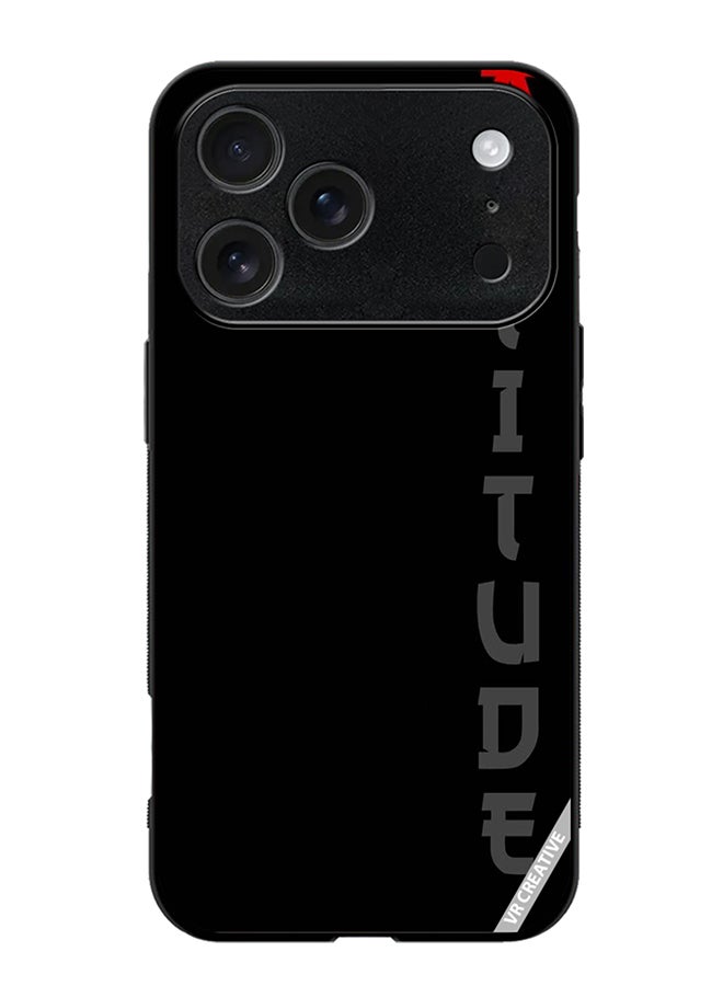 VR CREATIVE Protective Case Cover For Apple iPhone 17 Pro Max Black With Text Design Multicolour