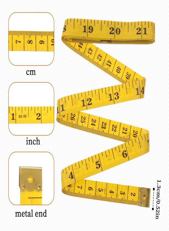 Ymapinc 3 Pack Tape Measure for Sewing, 60-inch Double Sided Soft Seamstress Measuring Tape for Body Sewing Flexible Cloth for Seamstress Fabric Clothing Tailors Ruler (Yellow) - Image 3