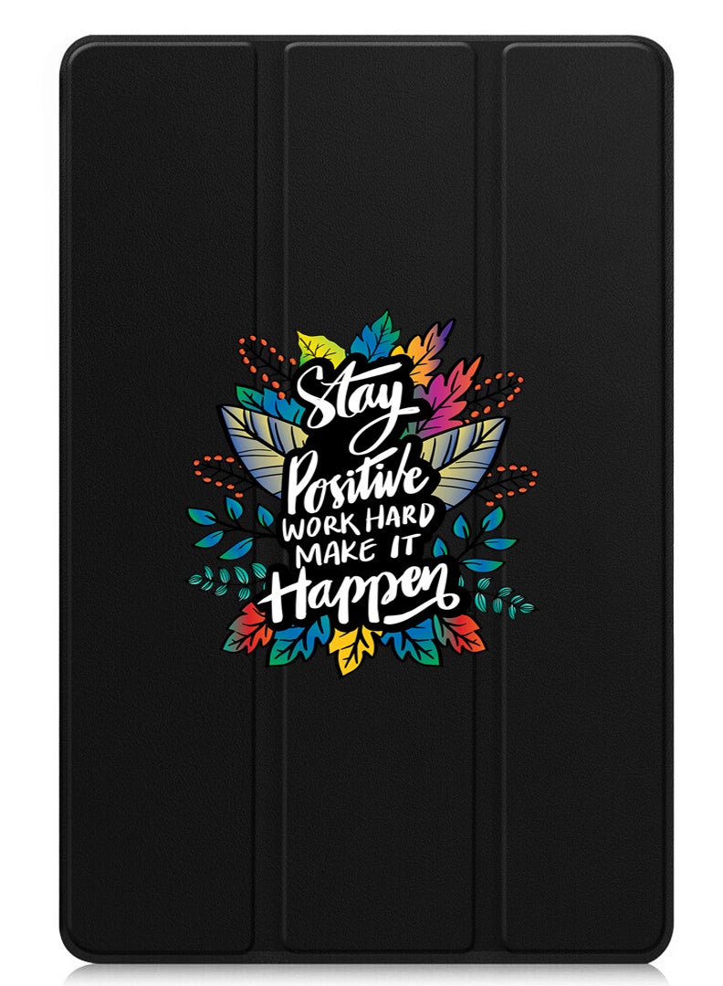 Theodor Protective Flip Case For Xiaomi Redmi Pad Pro (2024) With Trifold Stand Auto Wake Sleep Shockproof Cover Stay positive make it happen - Image 1