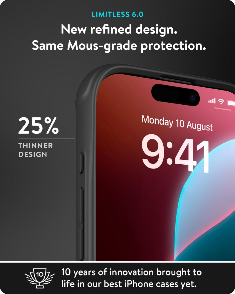 Mous for iPhone 16 Pro Max Case MagSafe Compatible - Limitless 6.0 - Carbon Fiber - Protective Shockproof Phone Cover - Image 2