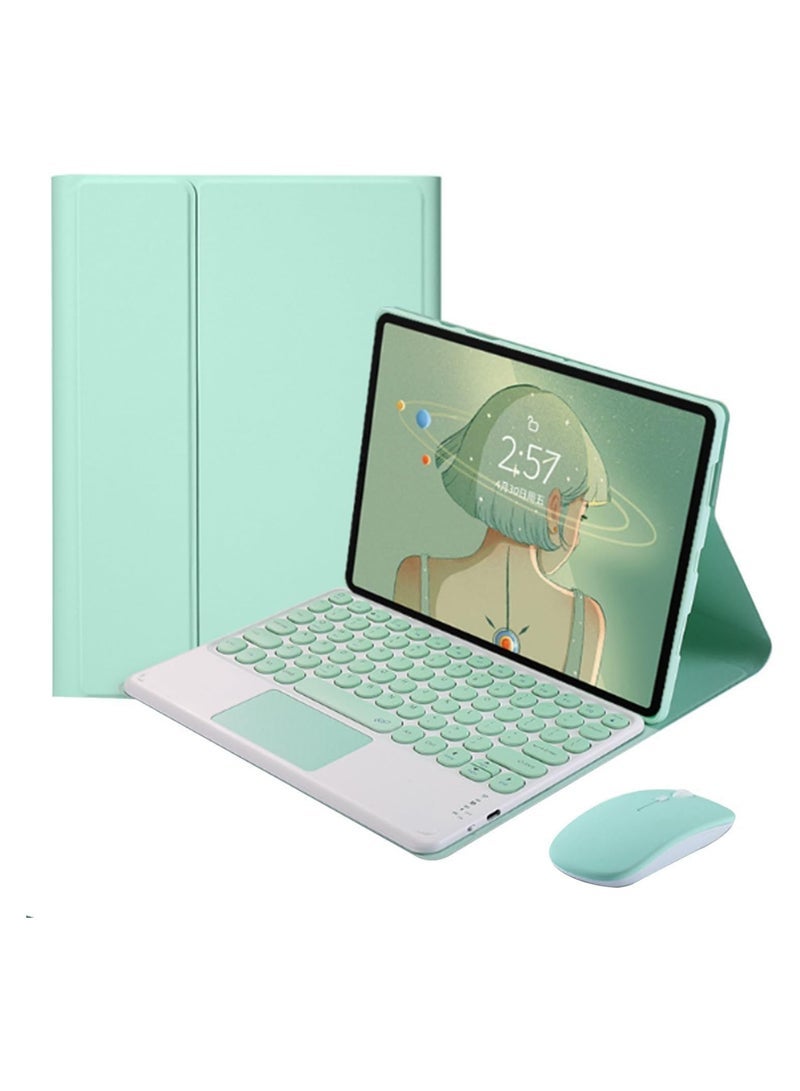 general Touchpad keyboard cover for Redmi Pad SE 11.0-inch tablet, invisible pen slot, keyboard cover with cute round keys detachable touchpad keyboard and mouse - Image 1