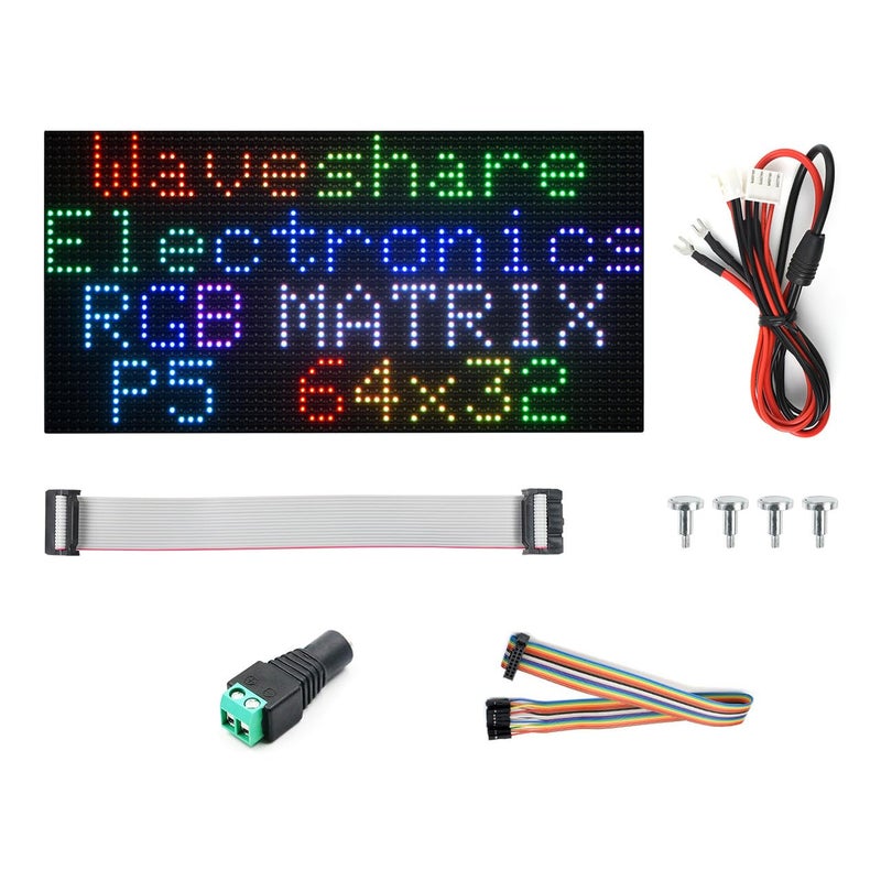 Waveshare RGB FullColor LED Matrix Panel 5mm Pitch 6432 Pixels Adjustable Brightness Compatible with Raspberry Pi 54B3BZeroZero WZero 2WPicoPico WPico WHESP32 - Image 2