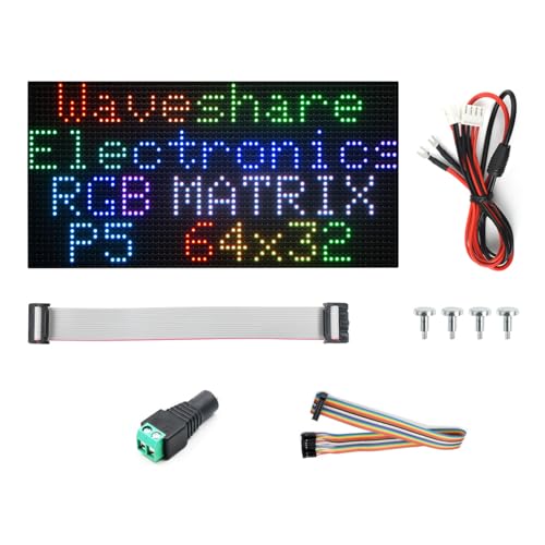 Waveshare RGB FullColor LED Matrix Panel 5mm Pitch 6432 Pixels Adjustable Brightness Compatible with Raspberry Pi 54B3BZeroZero WZero 2WPicoPico WPico WHESP32 - Image 1