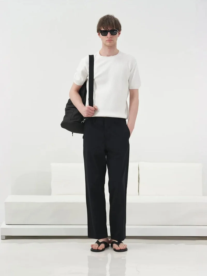 جيستو GIESTO Ribbed Crew Neck Cotton T-Shirt