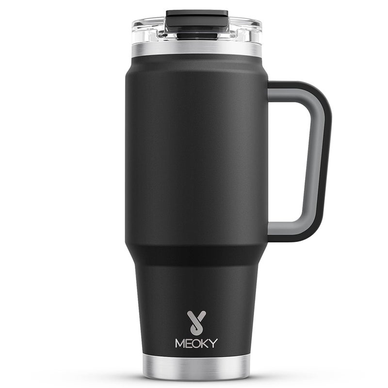 Meoky Meoky 32 oz Tumbler with Handle, Insulated Tumbler with Lid and Straw, Stainless Steel Travel Mug, Keeps Cold for 24  - Image 1