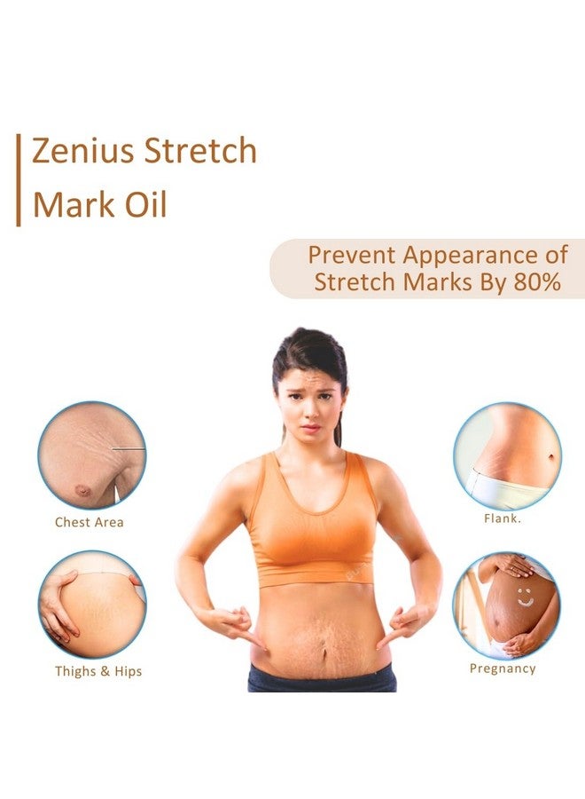 Zenius India زيت علامات التمدد للنساء أثناء الحمل | زيت علامات التمدد 100% طبيعي لمرونة البشرة | الشفاء وإزالة علامات التمدد 50 مل - Image 3