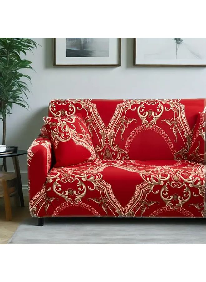 غطاء أريكة فردي قابل للتمطيط، طبعة زهور كلاسيكية، قماش ناعم قابل للتنفس، قابل للغسيل في الغسالة - Image 1