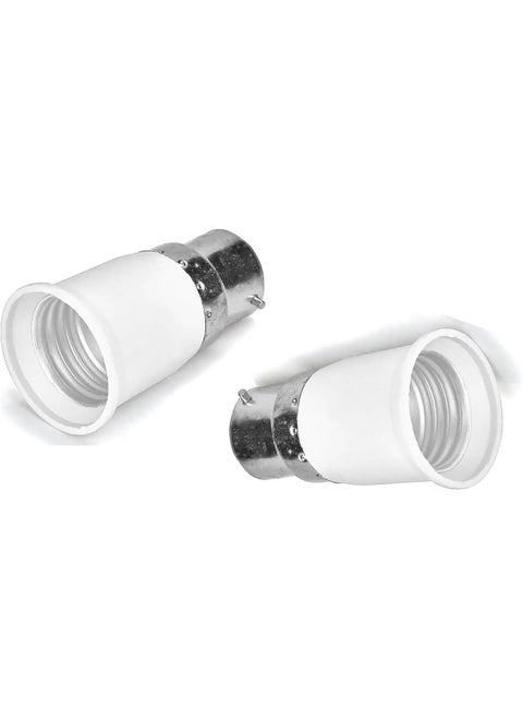 Melfi B22 to E27 Lamp Holder Converter â€“ Transform Your Fixture to Fit LED Bulbs Without Replacing the Base (2 PCS)
