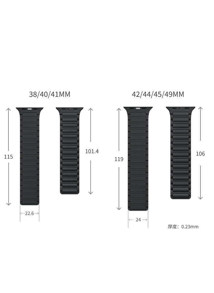 Generic - Magnetic Silicone Band for Apple Watch Ultra Ultra2/ 9 8 7 6 5 4 3 2 1 SE,Soft Silicone Waterproof Strap Wristbands Compatible with iWatch Apple Watch Series Ultra 49mm 45mm 44mm 42mm Women Men - Image 1
