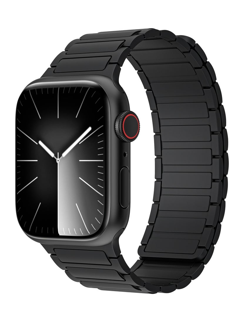 Generic - Magnetic Silicone Band for Apple Watch Ultra Ultra2/ 9 8 7 6 5 4 3 2 1 SE,Soft Silicone Waterproof Strap Wristbands Compatible with iWatch Apple Watch Series Ultra 49mm 45mm 44mm 42mm Women Men - Image 1