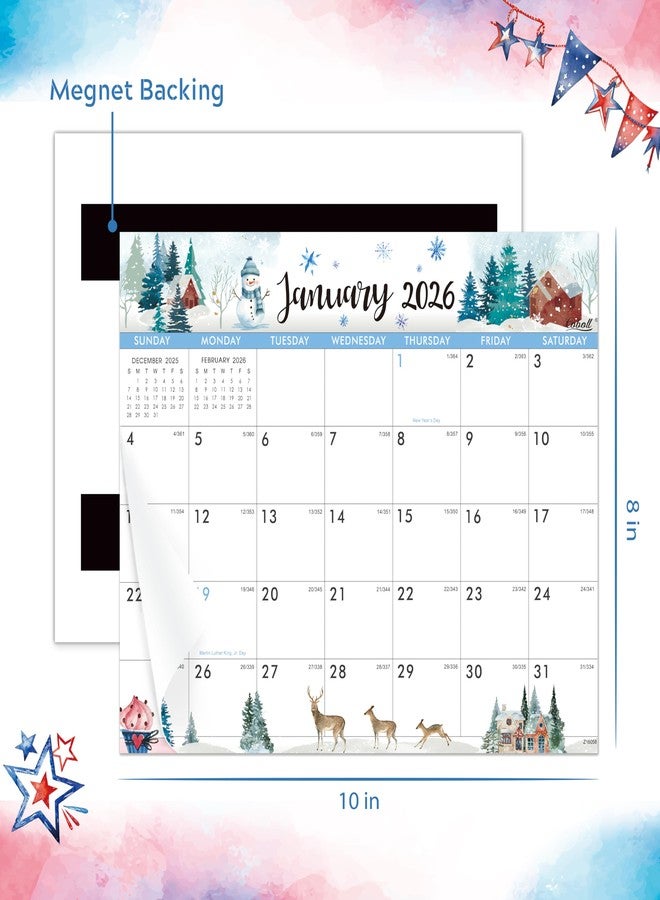 Coboll 2025-2026 Magnetic Calendar - 2025-2026 Calendar from Jul.2025 - Dec.2026, Seasonal Refrigerator Calendars for Fridge, 8" × 10", Tear-off Pad, Perfect Fridge Calendars for Refrigerator - Seasonal - Image 3