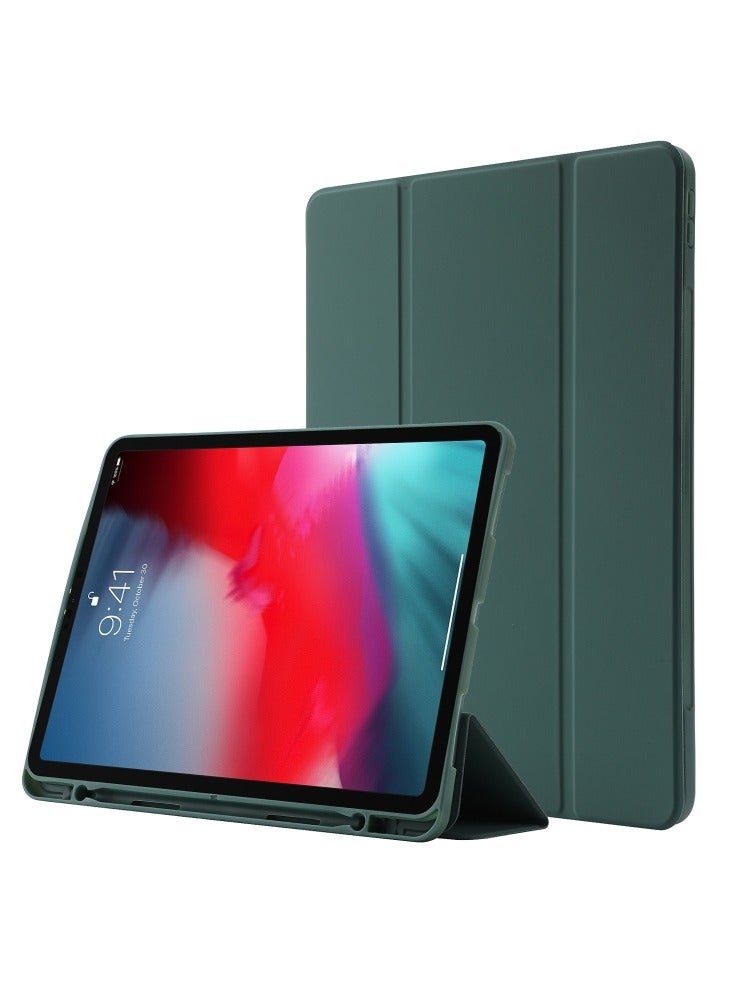 New iPad Air 13 Inch Case M2 2024 with Pencil Holder, Smart iPad Case [Support Pencil Pro and Pencil(USB-C)], Support Touch ID and Auto Wake/Sleep (Green