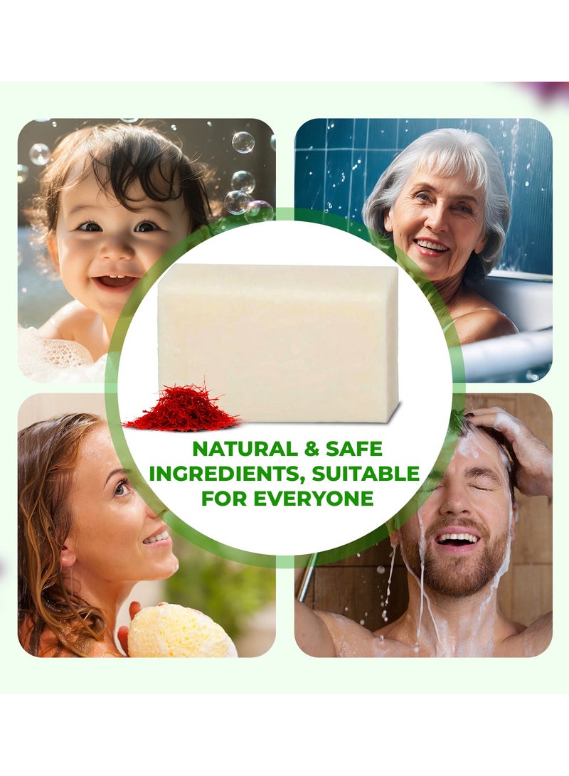 Passion Indulge Kumkumadi Handmade Bath Bar – Natural Bath Bar with Saffron, Vetiver Essential Oil & 16 Ayurvedic Herbs | Reduces Tan & Dullness for Radiant Skin – 150g - Image 4