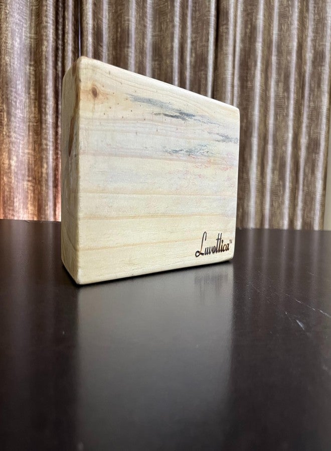 Luvottica Wooden Yoga Block/Brick/Bars/Straps for Yoga Support for Decent Poses, Improve Strength, Aid Balance, and Flexibility | Pine Wood | Natural Finish (Qty.1) - Image 2