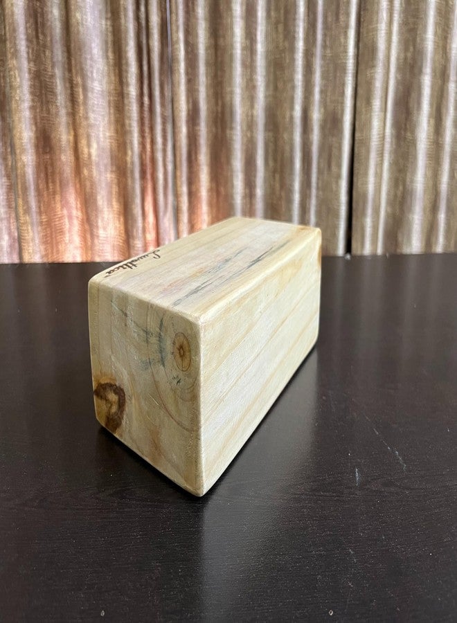 Luvottica Wooden Yoga Block/Brick/Bars/Straps for Yoga Support for Decent Poses, Improve Strength, Aid Balance, and Flexibility | Pine Wood | Natural Finish (Qty.1) - Image 1