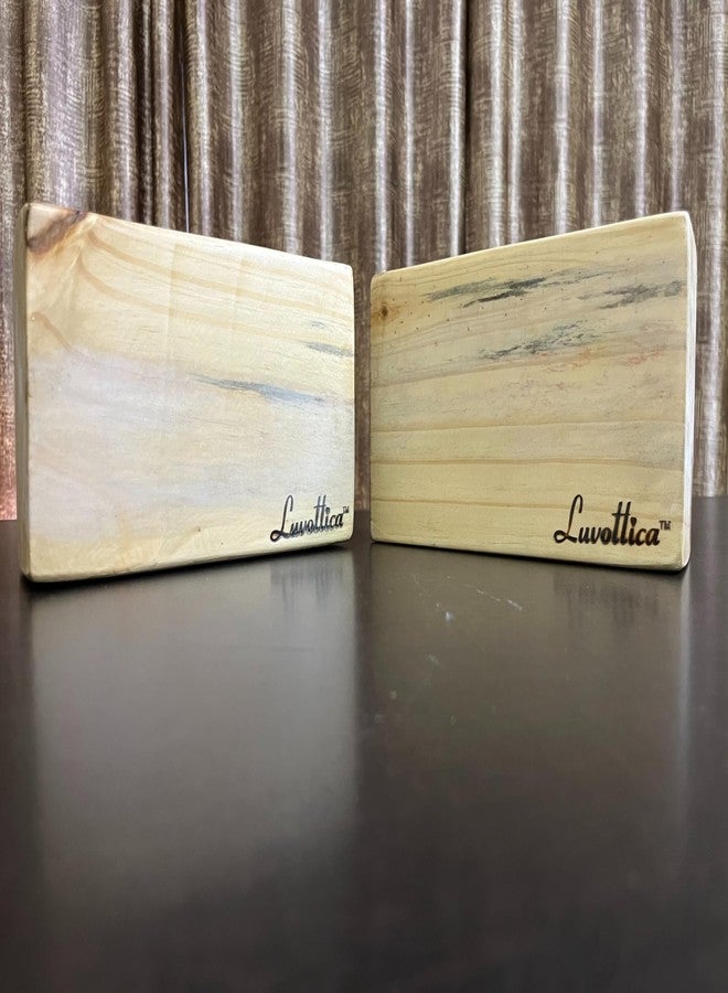 Luvottica Wooden Yoga Block/Brick/Bars/Straps for Yoga Support for Decent Poses, Improve Strength, Aid Balance, and Flexibility | Pine Wood | Natural Finish (Qty.1) - Image 3