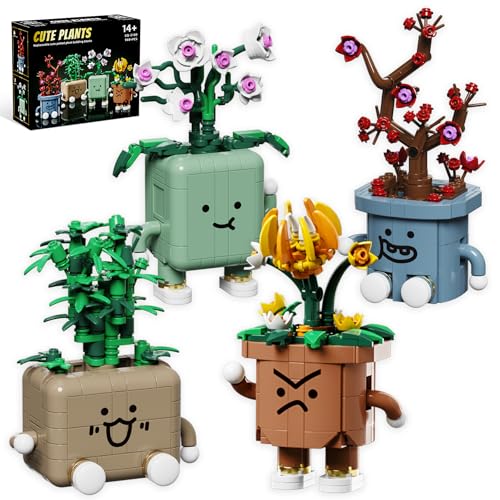 Loyratche 4 Pack Botanicals Cute Plants Building Set 968PCS Flower Botanical Collection Building Toys for Home Office Dcor Christmas Birthday Gifts - Image 1