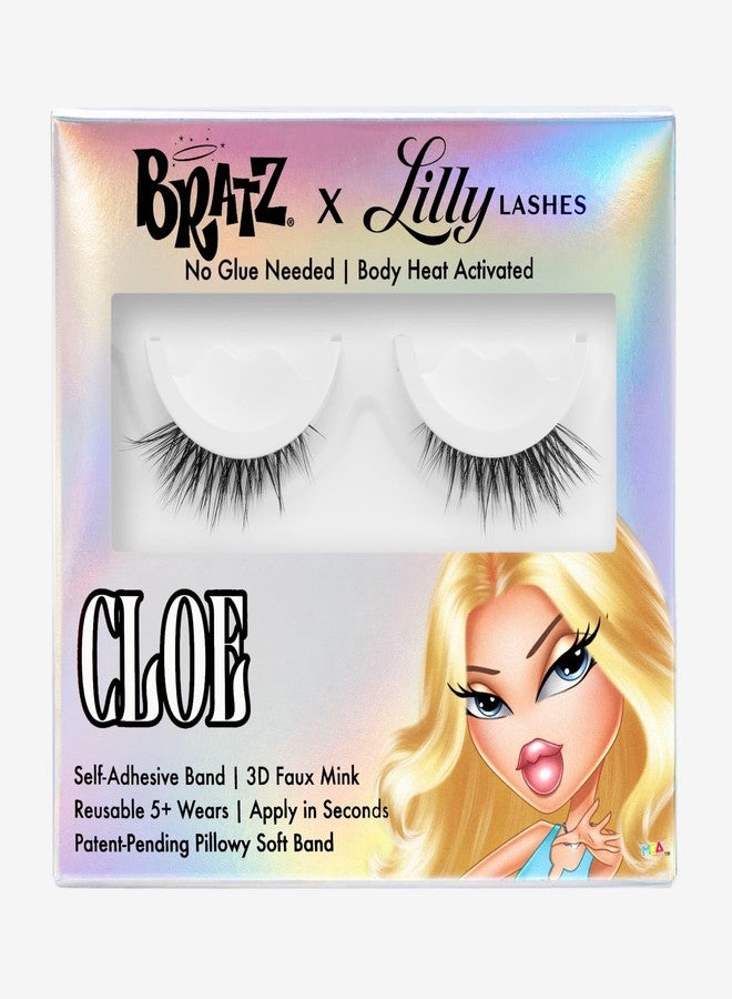 Lilly Lashes BRATZ Collab Cloe Half Lash, Self-Adhesive Full Volume Short Length Wispy Half Lash, 12mm It-Girl Criss-Cross Faux Mink, Reusable Press On Lashes, No Glue, 25th Anniversary Edition - Image 1