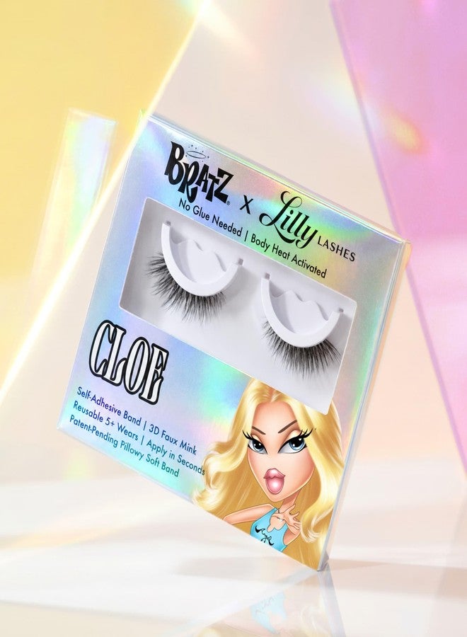 Lilly Lashes BRATZ Collab Cloe Half Lash, Self-Adhesive Full Volume Short Length Wispy Half Lash, 12mm It-Girl Criss-Cross Faux Mink, Reusable Press On Lashes, No Glue, 25th Anniversary Edition - Image 3