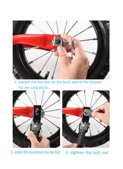 Excefore Kickstand for Kids Bike, Adjustable Aluminum Alloy Kickstands, 16 Inch Wheel Bicycle Side Kick Stand Rear Mount Premium Steel Bikes Support Racks, for 16 inch bike  - Image 5