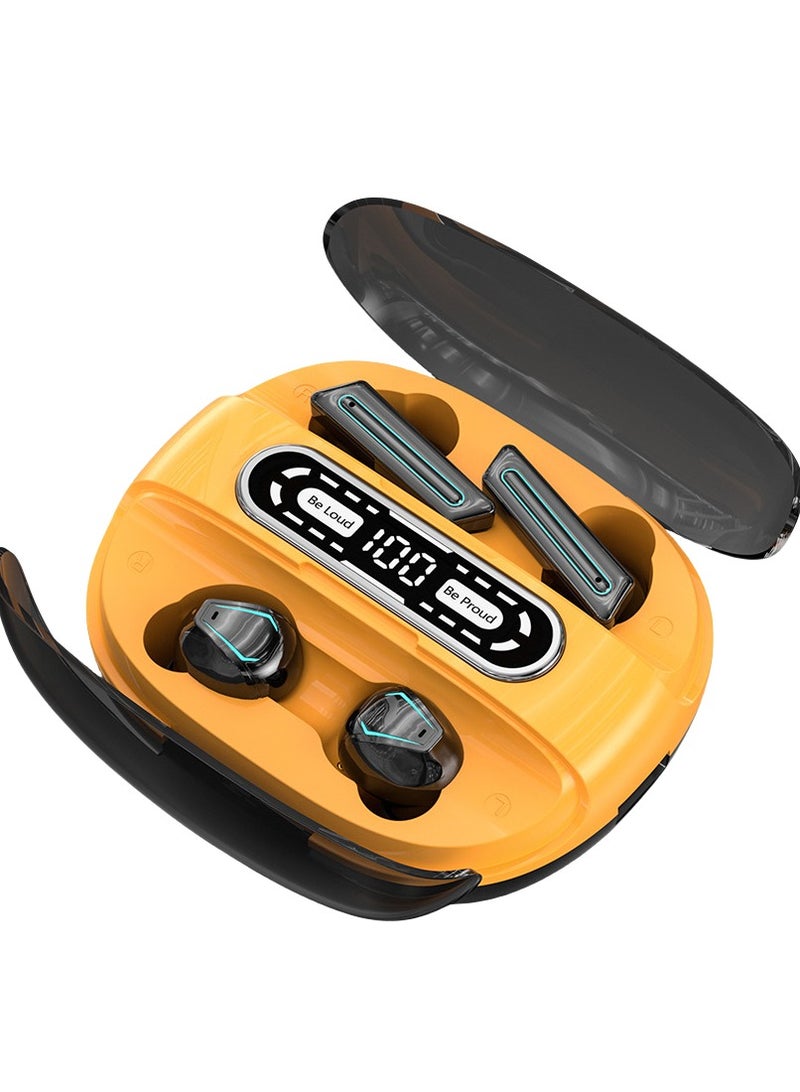 Heavy Bass Sports Headphones, Vibrant Orange M56 Couples, Wireless Bluetooth Headphones, TWS In-ear Noise Canceling Digital Display