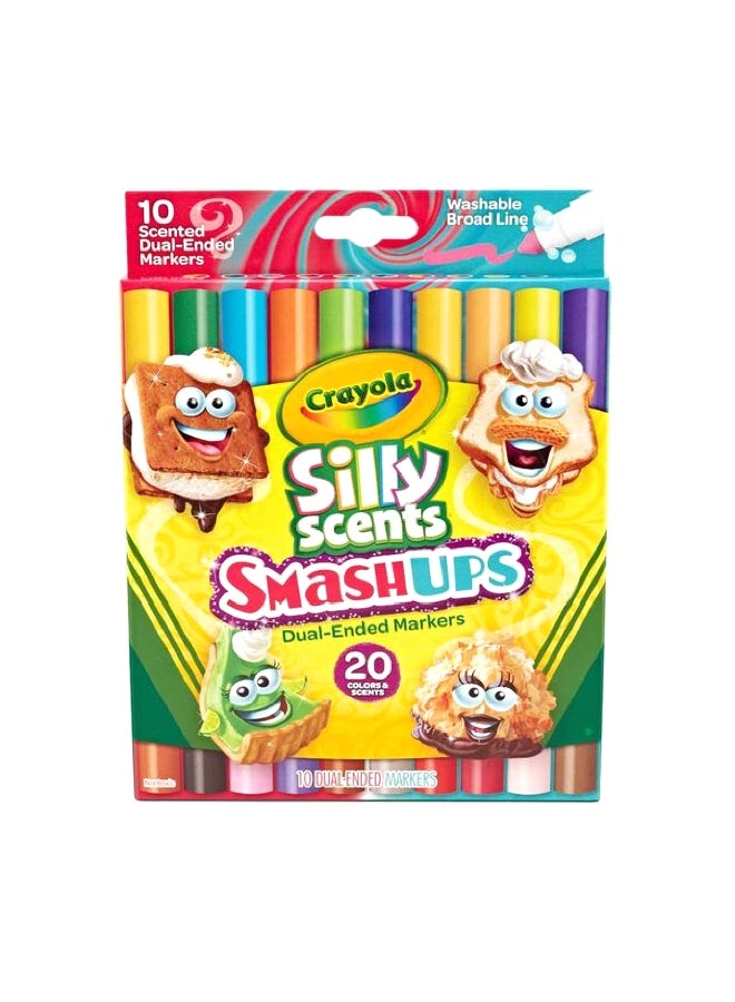 كرايولا مجموعة أقلام ماركر 10 قطع ذات نهايات مزدوجة سخيفة سماش أوبس ذات خط عريض قابلة للغسل، متعددة الألوان 19.84 × 15.24 × 1.58 سم CRA5883420000 - Image 1