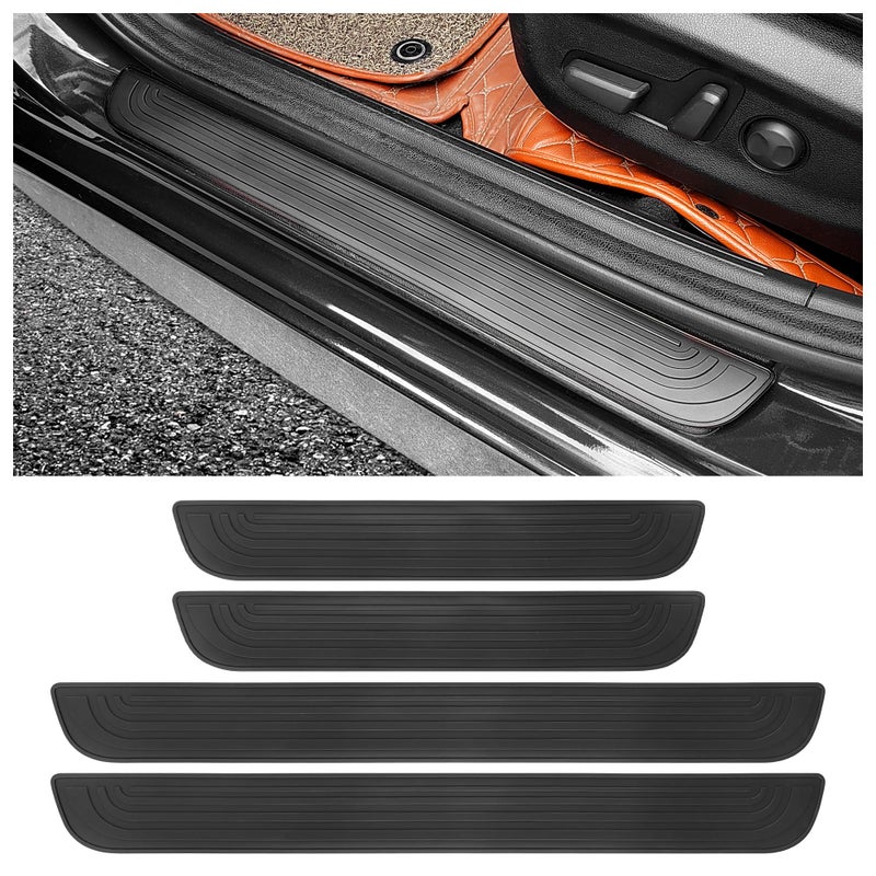 4PCS Car Door Sill ProtectorAntiScratch Rubber Car Door Protector Edge Guards for Door StepsUniversal Waterproof Door Threshold Strips Exterior Accessories for Car Truck SUV Black Width 236
