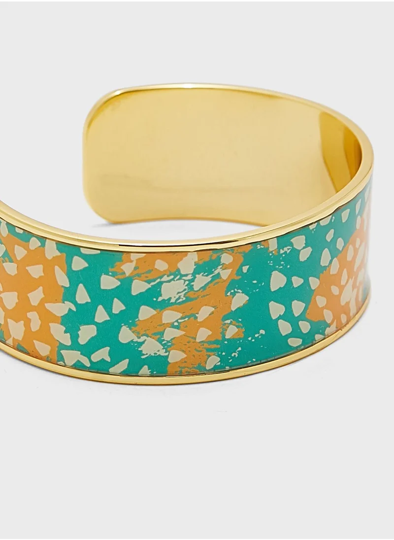 Bangle up Printed Adjustable Enamel Cuff Bangle