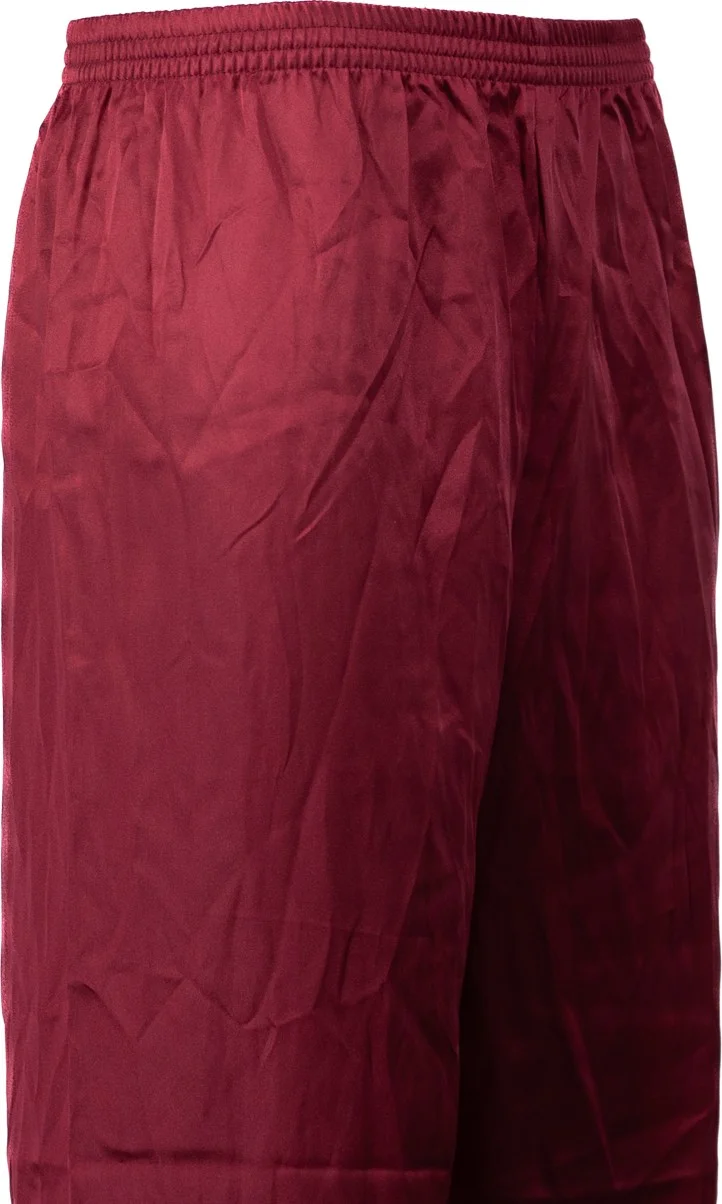 Oppland Men's Satin Fabric Pajama Pants Solid Color Elastic Waist No Pocket Wide Leg Relaxed Cut