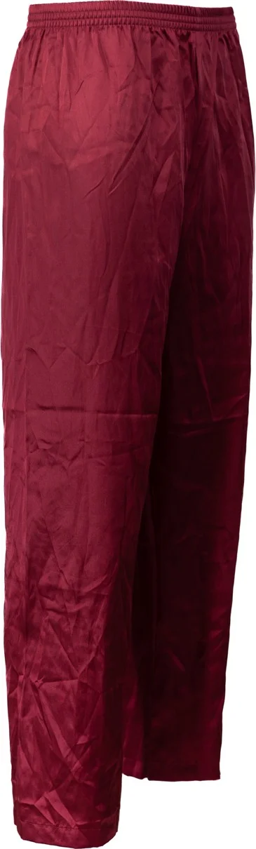Oppland Men's Satin Fabric Pajama Pants Solid Color Elastic Waist No Pocket Wide Leg Relaxed Cut