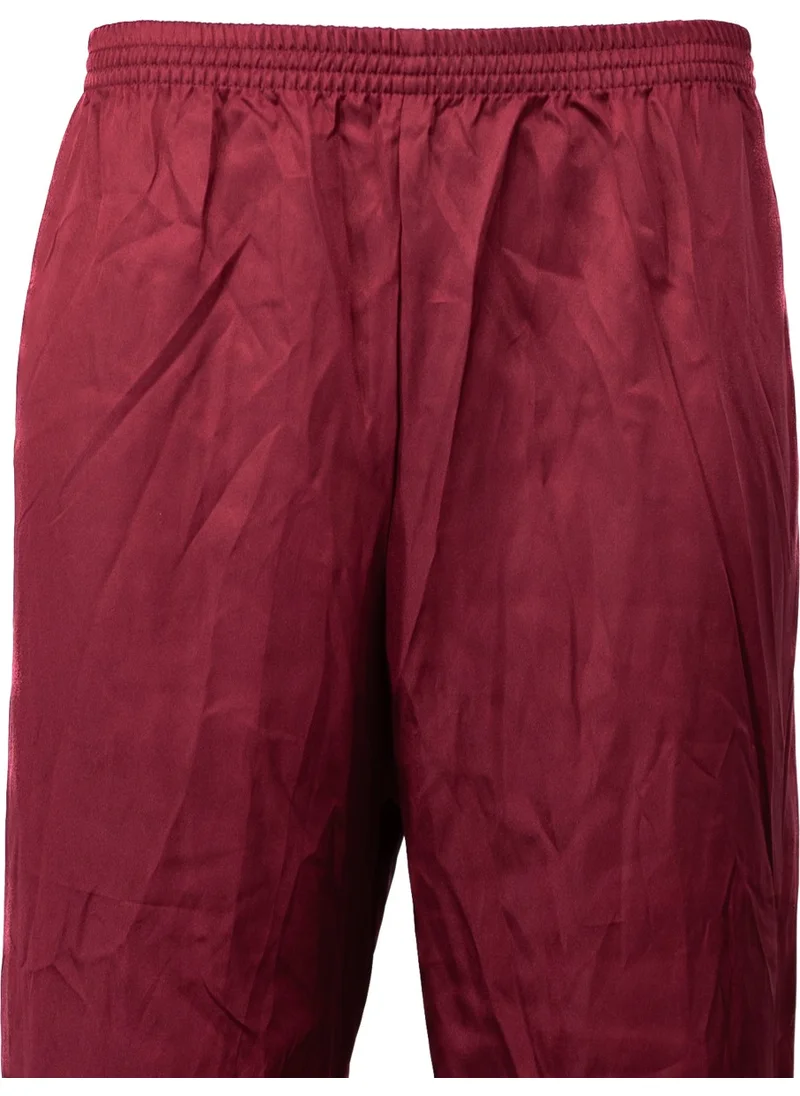 Oppland Men's Satin Fabric Pajama Pants Solid Color Elastic Waist No Pocket Wide Leg Relaxed Cut